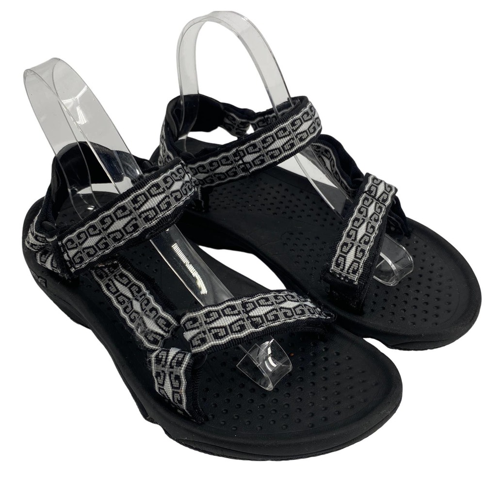 Teva Womens 7 Hurricane 3 Outdoor Black White Hiking Sport Water strappy sandals